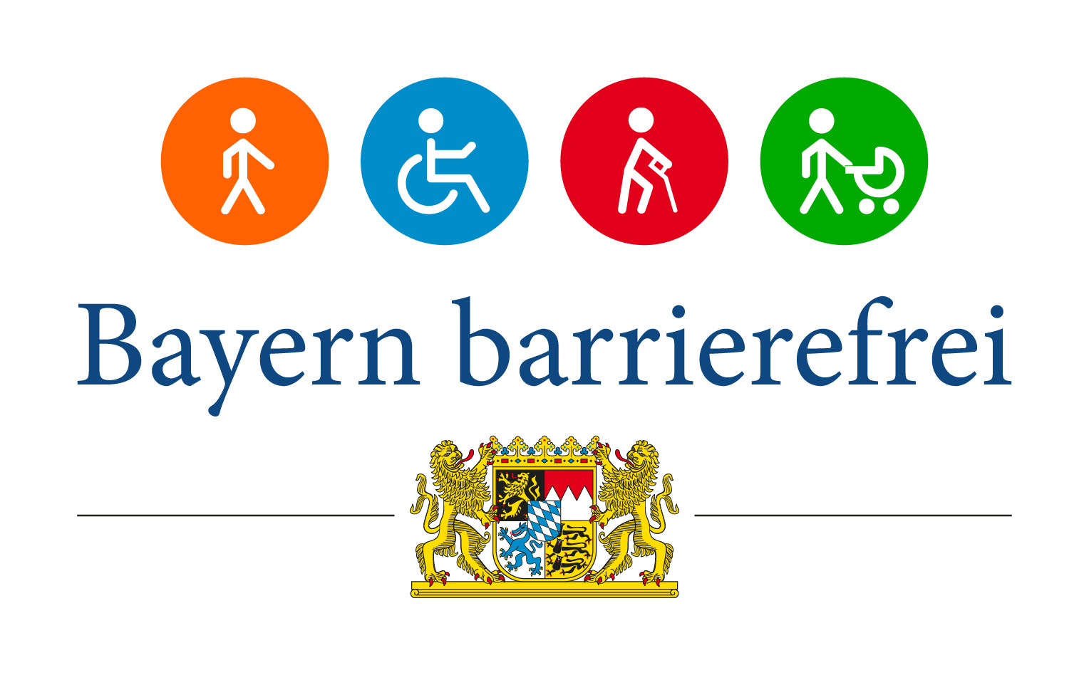  Logo &quot;Bayern barrierefrei&quot; Bay. Staatsmin. f. Familie, Arbeit u. Soziales 
